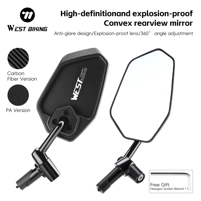 Mirror Handlebar Convex - Lusterko wsteczne WEST BIKING HD antyodblaskowe,