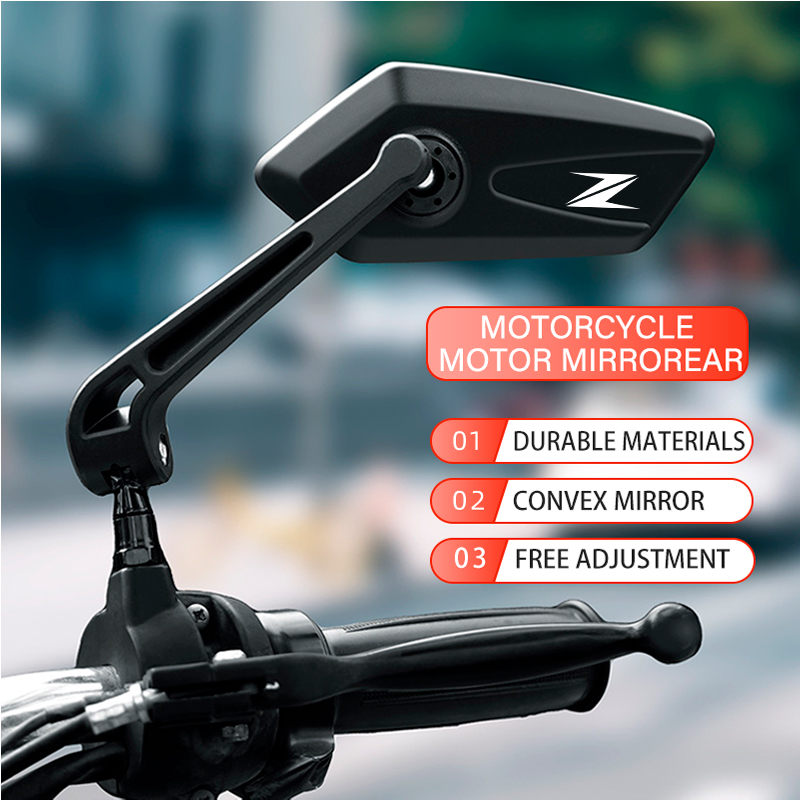 Mirror Handlebar Convex - Lusterko motocyklowe składane, czarne, szerokokątne, wypukłe,