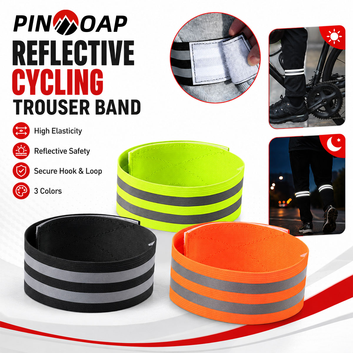 Cycling Commute Gear - PINMOAP 1/2 SZT. Pasek na nogę