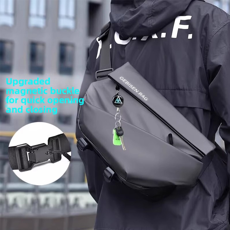 Cycling Commute Bag - Torba męska crossbody z magnetyczną klamrą,