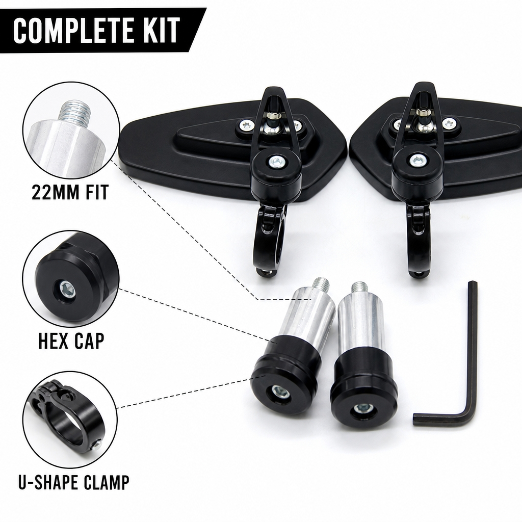 Lusterka wsteczne motocyklowe  – Mirror Handlebar Convex recenzja i cena