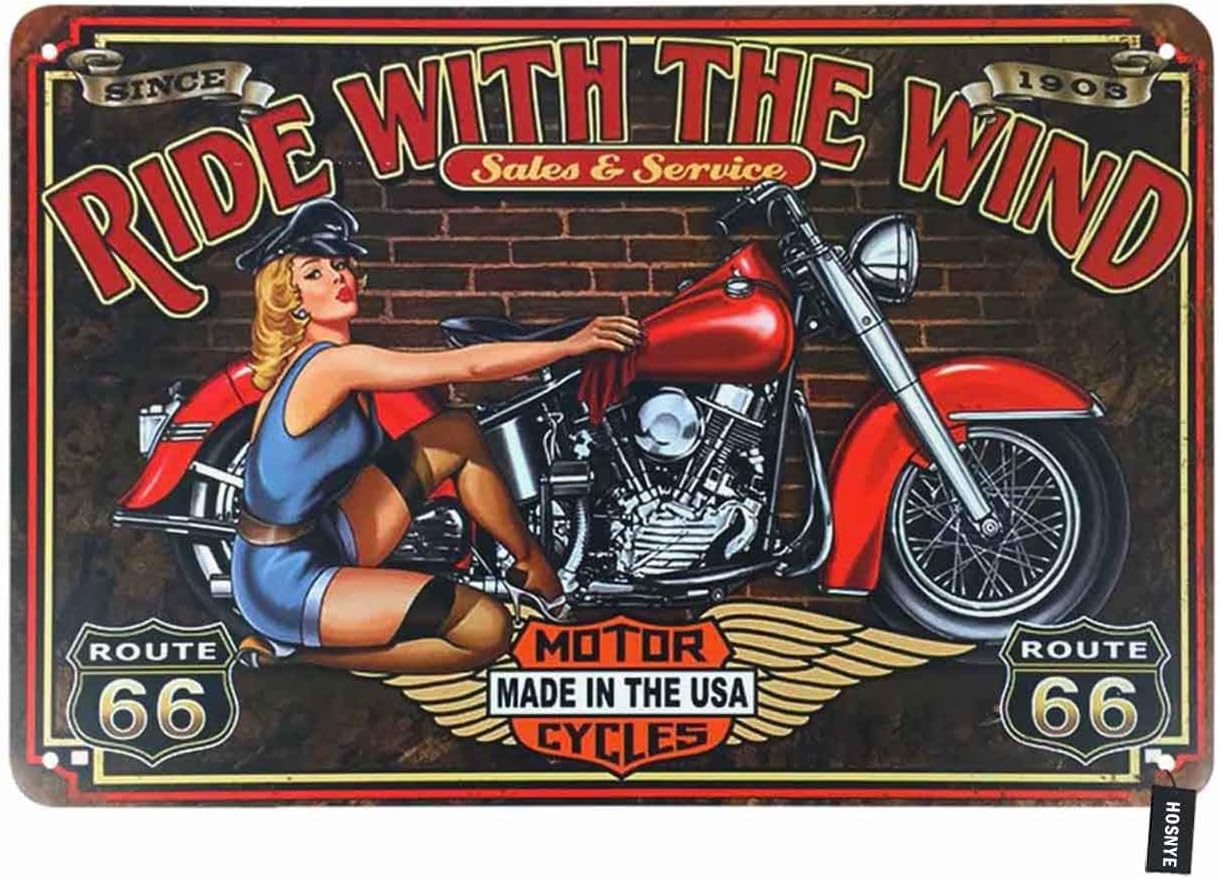HOSNYE Motor Cycles Pin Up Gir – Cycling Quote recenzja i cena