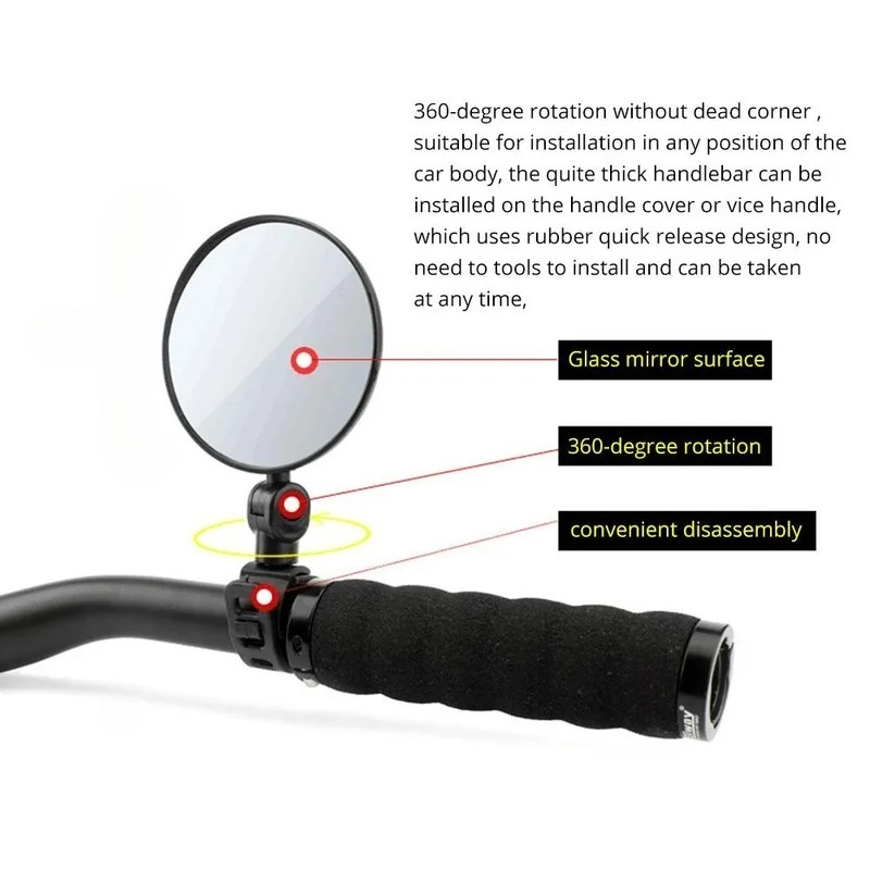 Lusterka rowerowe na kierownic – Mirror Handlebar Convex recenzja i cena